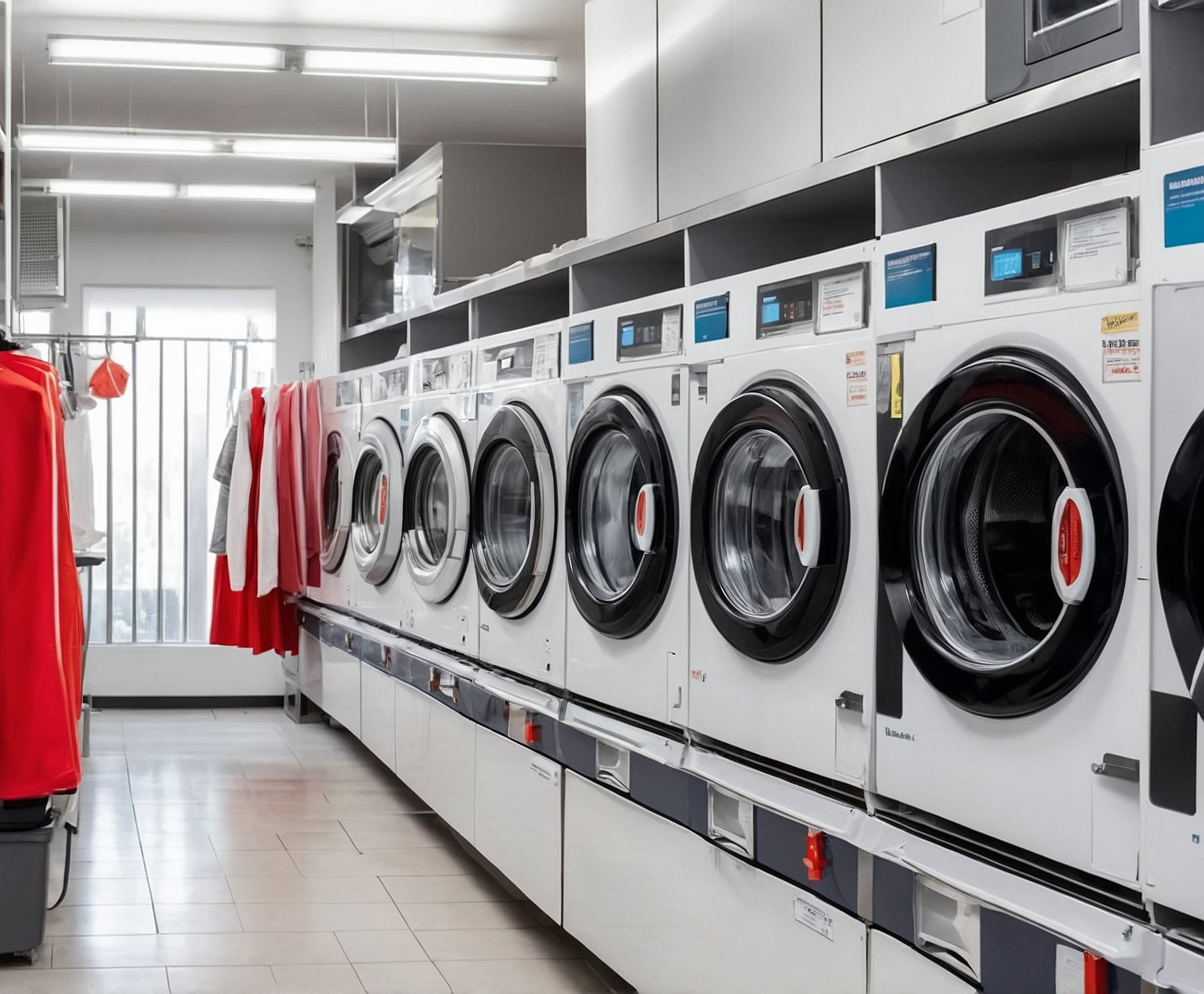 Lavandería autoservicio con lavadoras de gran capacidad